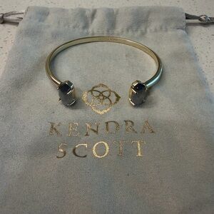 Kendra Scott Gold Edie Open Cuff Bracelet with Gray Stone